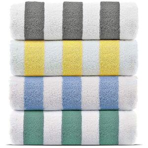 Chakir Turkish Linens Premium Quality 100% Turkish Cotton Cabana Thick Stripe Pool Beach Towels, Eco-Friendly (4 Pack, Multicolor) Chakir Turkish Linens Premium Quality 100% Turkish Cotton Cabana Thick Stripe Pool Beach Towels, Eco-Friendly (4 Pack, Multicolor)
