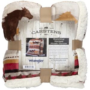 CARSTENS, INC. Wrangler Running Horse Country Sherpa Fleece Throw Blanket - Blanket CARSTENS, INC. Wrangler Running Horse Country Sherpa Fleece Throw Blanket - Blanket