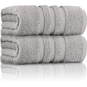 GC GAVENO CAVAILIA Pack of 2 Ultra Soft Super Absorbent Bath Sheets, 550 GSM 100% Cotton Line Texture Towels, Egyptian, Silver, 80x140 Cm GC GAVENO CAVAILIA Pack of 2 Ultra Soft Super Absorbent Bath Sheets, 550 GSM 100% Cotton Line Texture Towels, Egyptian, Silver, 80x140 Cm