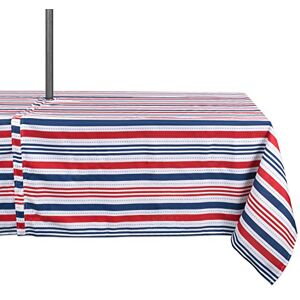 DII Stain Resistant & Waterproof, Polyester, Red, White, & Blue, Tablecloth, 60x84 w/Zipper DII Stain Resistant & Waterproof, Polyester, Red, White, & Blue, Tablecloth, 60x84 w/Zipper