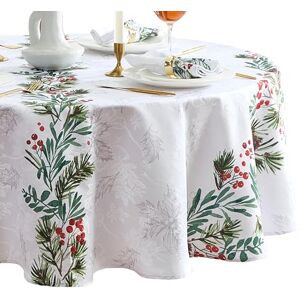 Elrene Home Fashions Holly Berry Flourish Holiday Tablecloth - Tablecloth Elrene Home Fashions Holly Berry Flourish Holiday Tablecloth - Tablecloth