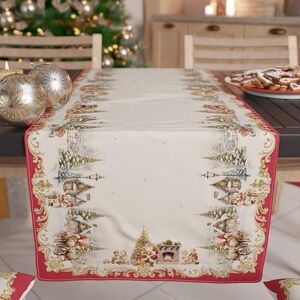 PETTI Artigiani Italiani Christmas Table Runner 140x40 cm, Elegant Vintage Xmas, Kitchen, 100% Made in Italy PETTI Artigiani Italiani Christmas Table Runner 140x40 cm, Elegant Vintage Xmas, Kitchen, 100% Made in Italy