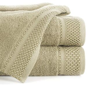 Eurofirany Carlo Bath Towel Set Hand Towel Sauna Towel Pattern – Absorbent, 100% Cotton 580 g/m, Pack of 3 and 6, Beige, 70 x 140 cm, 3 Eurofirany Carlo Bath Towel Set Hand Towel Sauna Towel Pattern – Absorbent, 100% Cotton 580 g/m, Pack of 3 and 6, Beige, 70 x 140 cm, 3