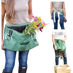 The Roo Roo Gardening Apron with Pockets and Harvesting Pouch Adjustable, Ergonomic, Water-resistant, Washable Canvas Cotton, Leaf Green The Roo Roo Gardening Apron with Pockets and Harvesting Pouch Adjustable, Ergonomic, Water-resistant, Washable Canvas Cotton, Leaf Green
