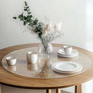 Nicoman Round Frosted (Semi-Clear) PVC Table Protector, Heat Resistant & Waterproof, Frosted (Semi-Clear)(Round 110cm) Nicoman Round Frosted (Semi-Clear) PVC Table Protector, Heat Resistant & Waterproof, Frosted (Semi-Clear)(Round 110cm)