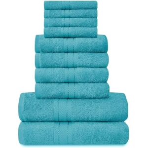 GC GAVENO CAVAILIA 10-Piece Towel Bale Set Soft & Absorbent 450 GSM Bathroom Towels Includes 2 Bath Towels, 4 Hand Towels, 4 Face Cloths Premium Quality, Machine Washable Teal GC GAVENO CAVAILIA 10-Piece Towel Bale Set Soft & Absorbent 450 GSM Bathroom Towels Includes 2 Bath Towels, 4 Hand Towels, 4 Face Cloths Premium Quality, Machine Washable Teal