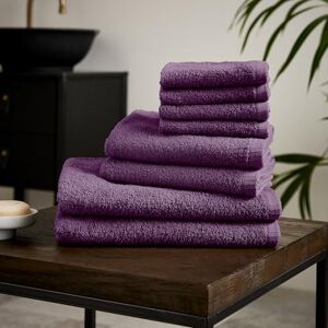 Catherine Lansfield Quick Dry Cotton 8 Piece Towel Set Plum Catherine Lansfield Quick Dry Cotton 8 Piece Towel Set Plum