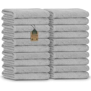 NatureMark Guest Towels Pack of 20 (30 x 50 cm), 100% Cotton, Oeko-Tex Certified, Soft, Absorbent and Easy to Clean For Bathroom, Guests & Spa Silver Grey NatureMark Guest Towels Pack of 20 (30 x 50 cm), 100% Cotton, Oeko-Tex Certified, Soft, Absorbent and Easy to Clean For Bathroom, Guests & Spa Silver Grey