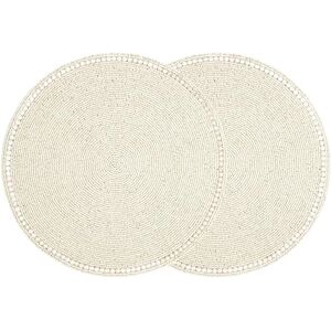 Alpha Handmade Round Beaded Placemat for Dining Table Pack of 2 Measures 14 inches for Gathering, Occasional Decoration and Family Parties Celebrations Multi Colour Alpha Handmade Round Beaded Placemat for Dining Table Pack of 2 Measures 14 inches for Gathering, Occasional Decoration and Family Parties Celebrations Multi Colour