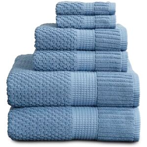 NY Loft Towels made of 100% Textured, Durable Cotton, Very Soft and Absorbent, Quick Dry 2 Bath Towels, 2 Hand Towels and 2 Cloths, Trinity Collection Set of 6 Pcs Blue NY Loft Towels made of 100% Textured, Durable Cotton, Very Soft and Absorbent, Quick Dry 2 Bath Towels, 2 Hand Towels and 2 Cloths, Trinity Collection Set of 6 Pcs Blue