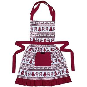 Ragged Rose Christmas Apron Kids Aprons for Cooking & Dishwashing Frilly Apron with Adjustable Neck Strap, Front Pocket, & Ties Nordic Red Apron for 3-7 Years Old 63 cm x 44 cm Cotton Apron Ragged Rose Christmas Apron Kids Aprons for Cooking & Dishwashing Frilly Apron with Adjustable Neck Strap, Front Pocket, & Ties Nordic Red Apron for 3-7 Years Old 63 cm x 44 cm Cotton Apron