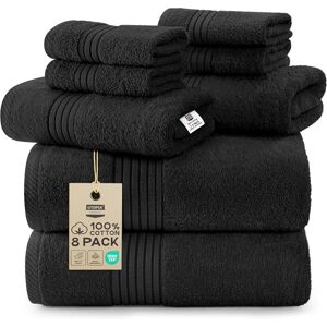 Utopia Towels 8-Piece Premium Towel Set, 2 Bath Towels, 2 Hand Towels, and 4 Wash Cloths, 100% Ring Spun Cotton Highly Absorbent Towels for Bathroom, Sports, and Hotel (Black) Utopia Towels 8-Piece Premium Towel Set, 2 Bath Towels, 2 Hand Towels, and 4 Wash Cloths, 100% Ring Spun Cotton Highly Absorbent Towels for Bathroom, Sports, and Hotel (Black)