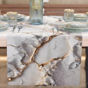 PETTI Artigiani Italiani Modern Elegant Grey Marble Effect Table Runner, 100% Made in Italy PETTI Artigiani Italiani Modern Elegant Grey Marble Effect Table Runner, 100% Made in Italy