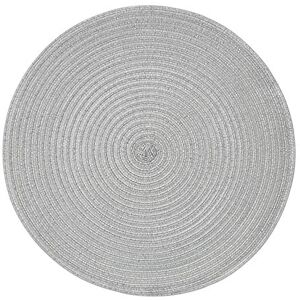 Premier Placemat, Table Mat, Round, Woven, Single Metallic Silver Premier Placemat, Table Mat, Round, Woven, Single Metallic Silver