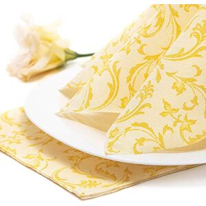Papstar Royal Collection #84996 Serviettes 1/4 Fold 40 cm x 40 cm Yellow Damascato Papstar Royal Collection #84996 Serviettes 1/4 Fold 40 cm x 40 cm Yellow Damascato
