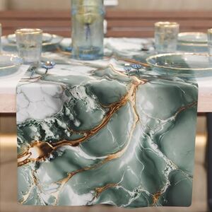 PETTI Artigiani Italiani Modern Elegant Table Runner Table Cloth with Sage Marble Effect, 100% Made in Italy PETTI Artigiani Italiani Modern Elegant Table Runner Table Cloth with Sage Marble Effect, 100% Made in Italy