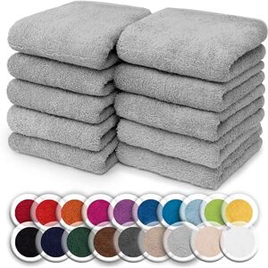 NatureMark Cotton Wash Cloths - Pack of 10 - 30x30cm - Silver Grey NatureMark Cotton Wash Cloths - Pack of 10 - 30x30cm - Silver Grey