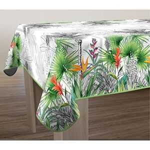 Le linge de Jules Stain-Resistant Tablecloth Flower of Paradise Rectangular 150 x 300 cm Black, Green, Pink, Orange, White Le linge de Jules Stain-Resistant Tablecloth Flower of Paradise Rectangular 150 x 300 cm Black, Green, Pink, Orange, White
