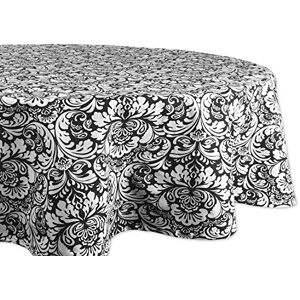 DII Damask Cotton Tablecloth 70" Round - Black DII Damask Cotton Tablecloth 70" Round - Black