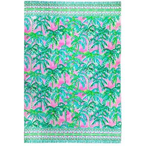 Lilly Pulitzer Oversize Pool/Beach Towel, Large 40" x 70" Pink/Green Palm Tree Print Terry Cloth Towel for Women, Suite Views Lilly Pulitzer Oversize Pool/Beach Towel, Large 40" x 70" Pink/Green Palm Tree Print Terry Cloth Towel for Women, Suite Views