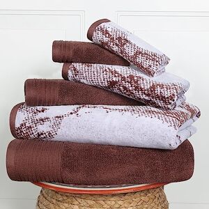Superior Cotton Towel Set, Absorbent, Fast-Drying 6-Piece Towels, Bathroom Decor, Marble Solid Pattern, Includes 2 Bath, 2 Face, and 2 Hand Towels, Brown Superior Cotton Towel Set, Absorbent, Fast-Drying 6-Piece Towels, Bathroom Decor, Marble Solid Pattern, Includes 2 Bath, 2 Face, and 2 Hand Towels, Brown