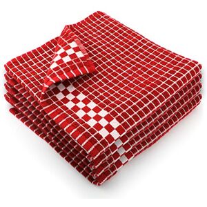 Fecido Classic Dark Kitchen Tea Towels Absorbent 100% Cotton Long Lasting Durability European Made Tea Towels Set of 4, Red Fecido Classic Dark Kitchen Tea Towels Absorbent 100% Cotton Long Lasting Durability European Made Tea Towels Set of 4, Red