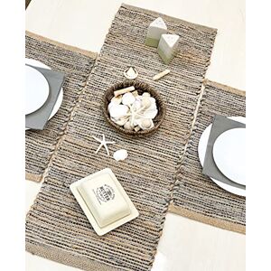 Chardin home Natural Jute Table Runner 13x36 Rustic Farmhouse Style Colors: Natural Jute and Greys Chardin home Natural Jute Table Runner 13x36 Rustic Farmhouse Style Colors: Natural Jute and Greys