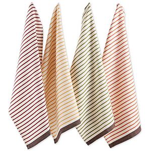 DII Decorative Embellished Dish Towel Set, Cotton, Harvest Stripe, 18x28 DII Decorative Embellished Dish Towel Set, Cotton, Harvest Stripe, 18x28