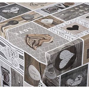 Venilia Love in the air tablecloth, table linen, oilcloth, easy-care, water-repellent, square, PVC polyester, 140 x 140 cm Venilia Love in the air tablecloth, table linen, oilcloth, easy-care, water-repellent, square, PVC polyester, 140 x 140 cm