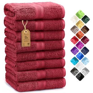 NatureMark 8 Hand Towels Set 100% Cotton Soft and Absorbent Bathroom Towels, Durable and Comfortable, Size 50 x 100 cm, Burgundy Red NatureMark 8 Hand Towels Set 100% Cotton Soft and Absorbent Bathroom Towels, Durable and Comfortable, Size 50 x 100 cm, Burgundy Red