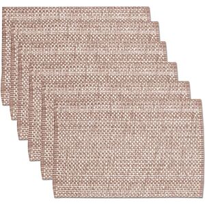 Sweet Home Collection Trends Two Tone 100% Cotton Woven Placemat (6 Pack), 13" x 19", Taupe Sweet Home Collection Trends Two Tone 100% Cotton Woven Placemat (6 Pack), 13" x 19", Taupe