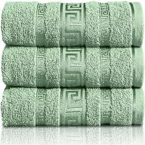 GC GAVENO CAVAILIA Greek Bath Sheet Pack Of 3 100% Egyptian Cotton Towels Bath Sheets Extra Large Soft Highly Absorbent Quick Dry Towel (90x150 cm) 550 GSM Towels For Bathroom Green GC GAVENO CAVAILIA Greek Bath Sheet Pack Of 3 100% Egyptian Cotton Towels Bath Sheets Extra Large Soft Highly Absorbent Quick Dry Towel (90x150 cm) 550 GSM Towels For Bathroom Green