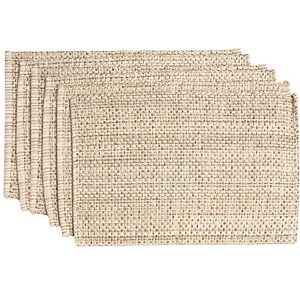 Sweet Home Collection Trends Two Tone 100% Cotton Woven Placemat (6 Pack), 13" x 19", Eggshell Sweet Home Collection Trends Two Tone 100% Cotton Woven Placemat (6 Pack), 13" x 19", Eggshell