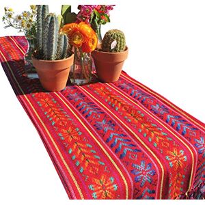 Del Mex Woven Rebozo Style Mexican Table Runner Scarf (Red) Del Mex Woven Rebozo Style Mexican Table Runner Scarf (Red)