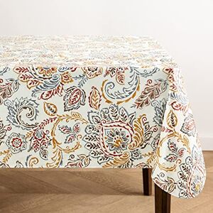 Elrene Home Fashions Ava Floral Jacobean Water and Stain Resistant Vinyl Indoor/Outdoor Tablecloth with Flannel Backing, 60"x84" Rectangle Elrene Home Fashions Ava Floral Jacobean Water and Stain Resistant Vinyl Indoor/Outdoor Tablecloth with Flannel Backing, 60"x84" Rectangle