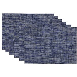 DII Everyday, Easy to Clean Indoor/Outdoor Woven Vinyl Multi Color Crosshatched Placemats, 13x17.75", Blue DII Everyday, Easy to Clean Indoor/Outdoor Woven Vinyl Multi Color Crosshatched Placemats, 13x17.75", Blue