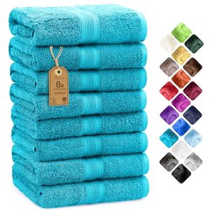 NatureMark 8 Hand Towels Set 100% Cotton Soft and Absorbent Bathroom Towels, Durable and Comfortable, Size 50×100 cm, Turquoise NatureMark 8 Hand Towels Set 100% Cotton Soft and Absorbent Bathroom Towels, Durable and Comfortable, Size 50×100 cm, Turquoise