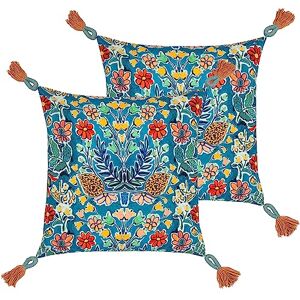 furn. Wylder Adeline Square Polyester Filled Cushion Twin Pack,Multicolour/Coral,50 x 50cm furn. Wylder Adeline Square Polyester Filled Cushion Twin Pack,Multicolour/Coral,50 x 50cm