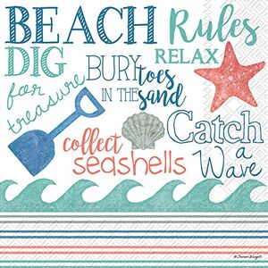 Boston International C779900 20 Count Paper Cocktail Napkins, Beach Rules Boston International C779900 20 Count Paper Cocktail Napkins, Beach Rules