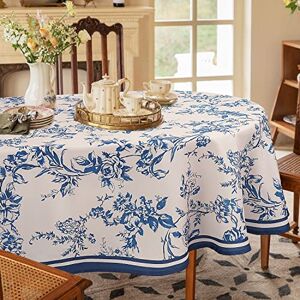 Bnejvif Oval Tablecloth Modern Blue Floral, Waterproof, Wrinkle Free, 60 X 84 in Bnejvif Oval Tablecloth Modern Blue Floral, Waterproof, Wrinkle Free, 60 X 84 in