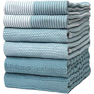 Bumble Towels Bumble Kitchen Hand Dish Tea Towels – Bulk Set of 6 – Luxe, Soft, Durable Ring Spun Cotton with 3 Different Textures – Extra Large 20 x 28 In Size – Comes in Aqua Blue and Grey Packs (Aqua) Bumble Towels Bumble Kitchen Hand Dish Tea Towels – Bulk Set of 6 – Luxe, Soft, Durable Ring Spun Cotton with 3 Different Textures – Extra Large 20 x 28 In Size – Comes in Aqua Blue and Grey Packs (Aqua)