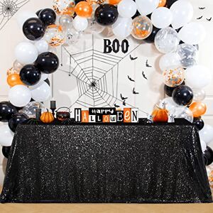 B-COOL Seamless Sequin Table Cloth Black Glitter Design Table Cloth Wedding Overlay Birthday Party Tables Decoration 90x132-inch (Black) B-COOL Seamless Sequin Table Cloth Black Glitter Design Table Cloth Wedding Overlay Birthday Party Tables Decoration 90x132-inch (Black)