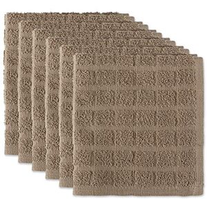 DII Solid Windowpane Dishcloth Set, Cotton, Stone, 12x12 DII Solid Windowpane Dishcloth Set, Cotton, Stone, 12x12