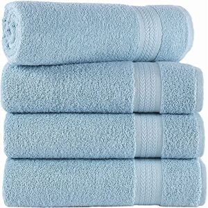 REGAL RUBY Hammam Linen Bath Towels Set, Light Blue- Luxurious 100% Ring Spun Cotton Quick Dry, Highly Absorbent, Soft Feel Towels, Perfect for Daily Use (4-Pack) REGAL RUBY Hammam Linen Bath Towels Set, Light Blue- Luxurious 100% Ring Spun Cotton Quick Dry, Highly Absorbent, Soft Feel Towels, Perfect for Daily Use (4-Pack)