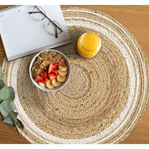 Viniliko Set of 4 Carthago White Round Placemats - Placemat Viniliko Set of 4 Carthago White Round Placemats - Placemat