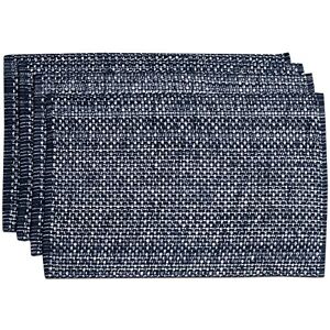 Sweet Home Collection Trends Two Tone 100% Cotton Woven Placemat (4 Pack), 13" x 19", Navy Sweet Home Collection Trends Two Tone 100% Cotton Woven Placemat (4 Pack), 13" x 19", Navy
