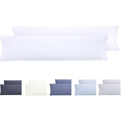TODOCAMA White Microfiber Pillow Cover Set - Hypoallergenic, 120x40 cm TODOCAMA White Microfiber Pillow Cover Set - Hypoallergenic, 120x40 cm