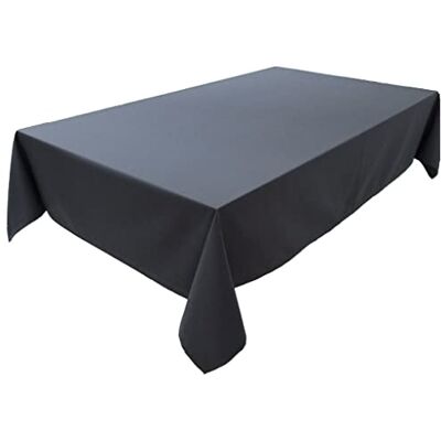 Lemos Home Concept Collection Premium Quality 100% Cotton Table Cloth Choice of Colours and Sizes (Oval Tablecloth 150 x 300 cm, Charcoal) Lemos Home Concept Collection Premium Quality 100% Cotton Table Cloth Choice of Colours and Sizes (Oval Tablecloth 150 x 300 cm, Charcoal)