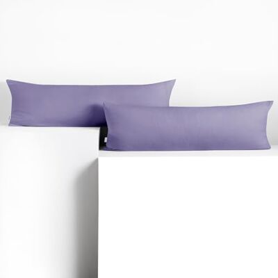 DecoKing 2 Pillowcases 40 x 145 cm Jersey 100% Combed Cotton Zip Lavender Amber DecoKing 2 Pillowcases 40 x 145 cm Jersey 100% Combed Cotton Zip Lavender Amber