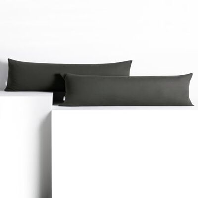 DecoKing 2 Pillowcases 20 x 145 cm Jersey 100% Combed Cotton Zip Graphite Amber DecoKing 2 Pillowcases 20 x 145 cm Jersey 100% Combed Cotton Zip Graphite Amber